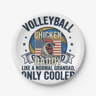 Opa Volleyball Vintage Lustiges Shirt Design_1 Pappteller