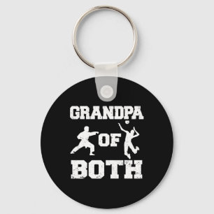 Opa von beiden lustigen Volleyball und Karate-Opa Schlüsselanhänger