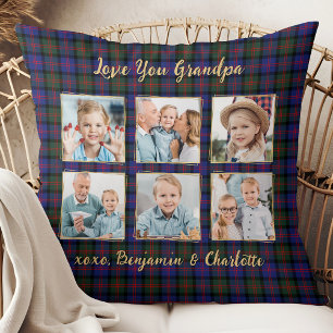 Opa Weihnachten Kariert Personalisiert 6 Bild Kissen