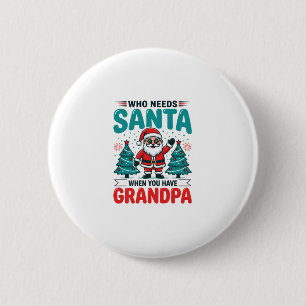 Opa Weihnachten Santa Familie Button