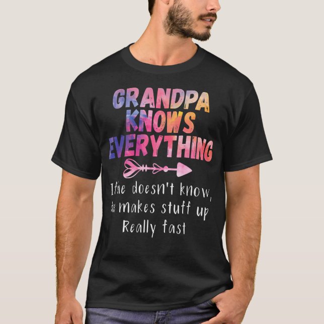Opa weiß alles Funny Opa Geschenk T-Shirt (Vorderseite)