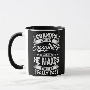 Opa weiß alles Lustiges Geschenk für den Vatertag Tasse
