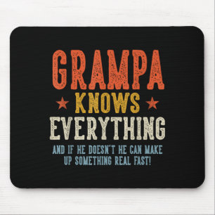 Opa weiß alles Vatertag Retro Vintage Mousepad