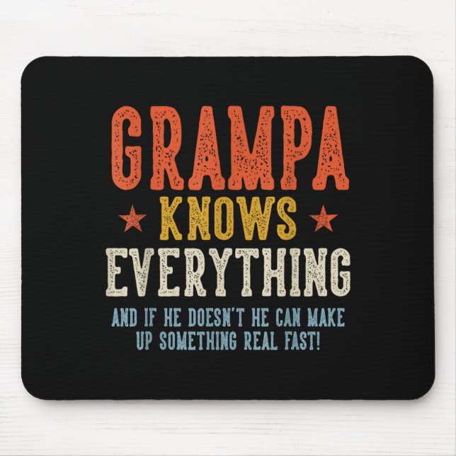 Opa weiß alles Vatertag Retro Vintage Mousepad (Vorne)