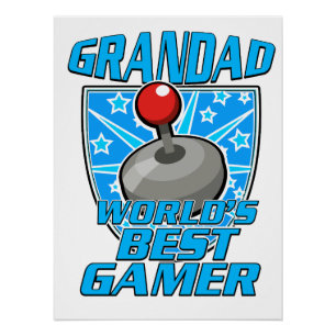 Opa Welt bester Gamer Retro-Logo Poster