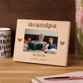 Opa Wir Liebe Sie einfache schwarze Herzen Name Ge Geätzte Rahmen