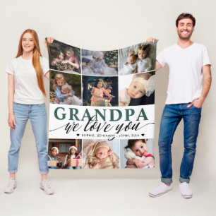 Opa Wir Liebe Sie Foto Collage Fleece Blanken