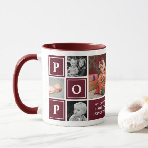 Opa, wir lieben dich, maroon personalisierte Fotoc Tasse