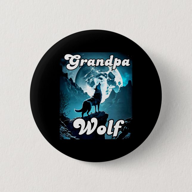 Opa Wolf Matching Tribe Wolves Camping Pack Fa Button (Vorderseite)