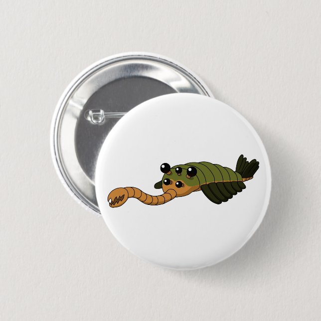 Opabinia - prähistorisches Tier Button (Vorne & Hinten)