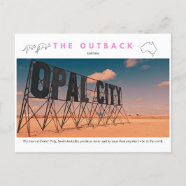 Opal City Coober Pedy Sign Postkarte