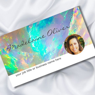 Opal Color Blue Foto Business Card Visitenkarte