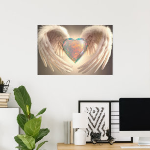 *~*~ Opal Crystal Heart Angel Wings AP78 Poster