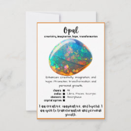 Opal Crystal Meaning Card Einladung