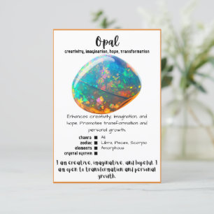 Opal Crystal Meaning Card Einladung