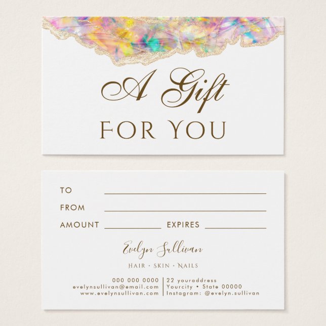 Opal Design Geschenkkarte (Vorne & Hinten)