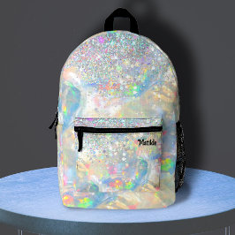 Opal-Edelstein-Imitat-Glitzer Bedruckter Rucksack