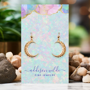 Opal-Edelstein Pastell Irisierender Schmuck Displa Visitenkarte