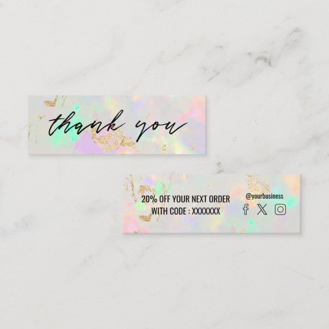 opal Edelsteindiskontkarte Mini Visitenkarte (Vorne/Hinten)