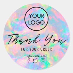 Opal Edelsteine Textur danke Runder Aufkleber