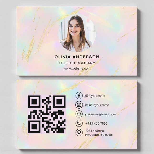 Opal-Foto mit QR-Code Social Media Visitenkarte (Von Creator hochgeladen)