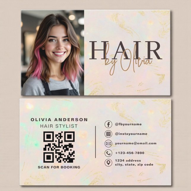 Opal Friseur-Foto QR-Code Visitenkarte (Von Creator hochgeladen)