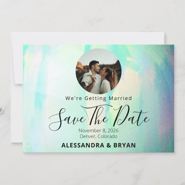 Opal Gemstone Elegant Save The Date (Vorderseite)