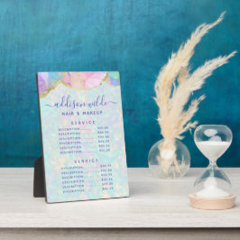 Opal Gemstone Pastel Business Price List Menü Fotoplatte