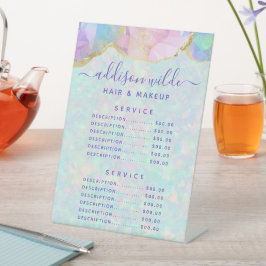 Opal Gemstone Pastel Business Price List Menü Sockelschild