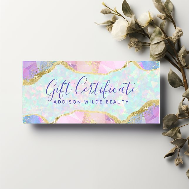 Opal Gemstone Pastel Iridescent Gift Certificate (Von Creator hochgeladen)