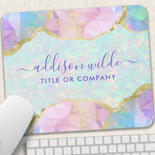 Opal Gemstone Pastel Iridescent Salon Business Mousepad