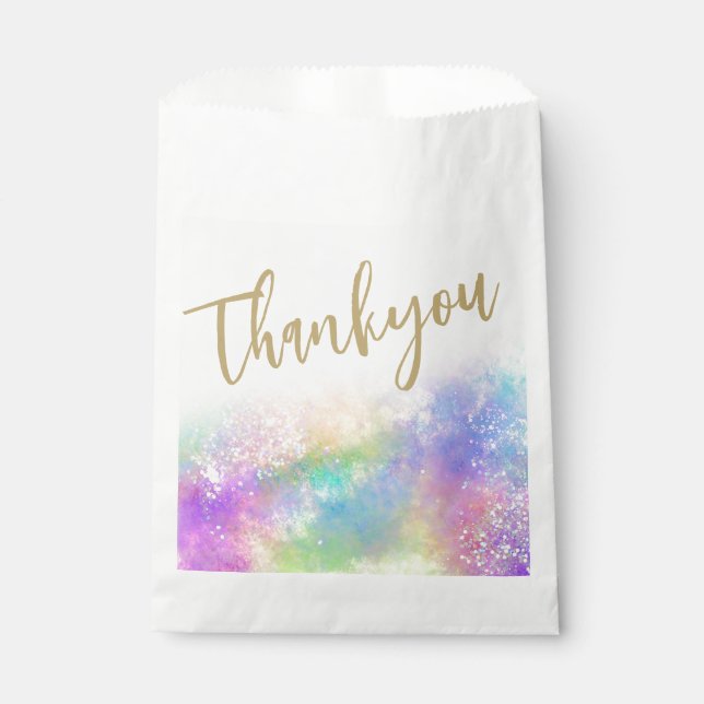 Opal Glitzer Rainbow Danke für die Tasche Geschenktütchen (Vorderseite)