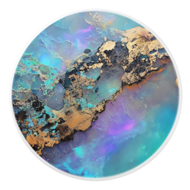 Opal Gold Gem Muster Keramikknauf (Vorderseite)