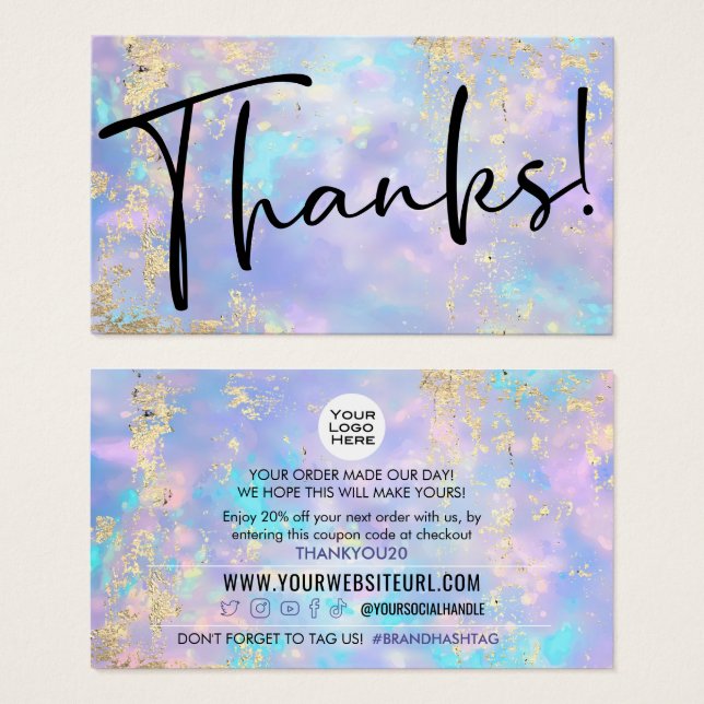 Opal Gold Kundenrabatt Gutscheincode einfügen (Vorne & Hinten)