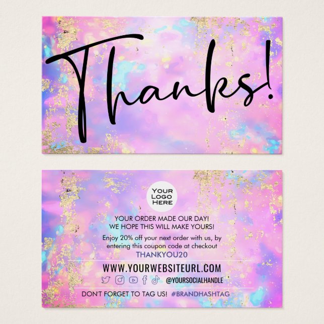 Opal Gold Kundenrabatt Gutscheincode einfügen (Vorne & Hinten)