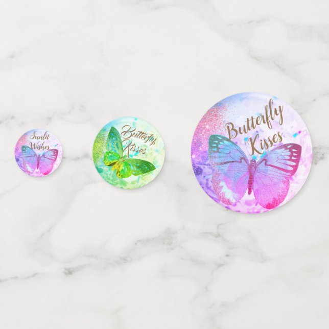 Opal Golden Rainbow Shimmer Schmetterlinge Konfetti (Vorderseiten)