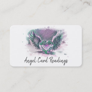 *~* Opal Heart Angel Wings AP78 QR Pastel Visitenkarte