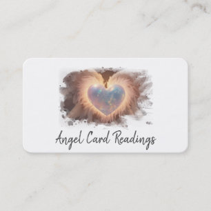 *~* Opal Heart Gold QR Angel Wings AP78 WHITE Visitenkarte