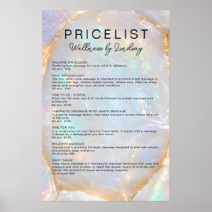 Opal Holografische Marmor Salon Preisliste Poster