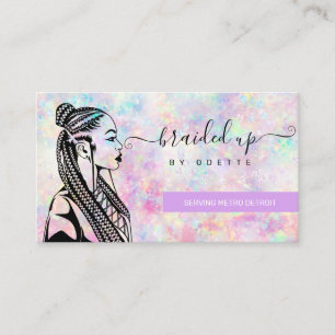 Opal Holographic Hair Braider Braid Salon Visitenkarte