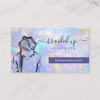 Opal Holographic Hair Braider Stylist Hair Salon B Visitenkarte