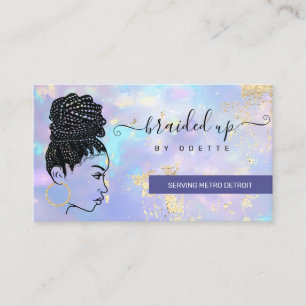 Opal Holographic Hair Braider Stylist Hair Salon B Visitenkarte