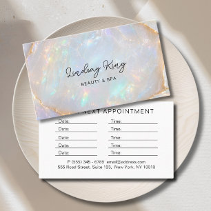 Opal Holographic Marble Salon  Terminkarte