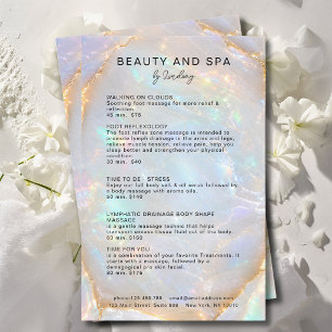 Opal Holographic Marmor Salon Preisliste Flyer
