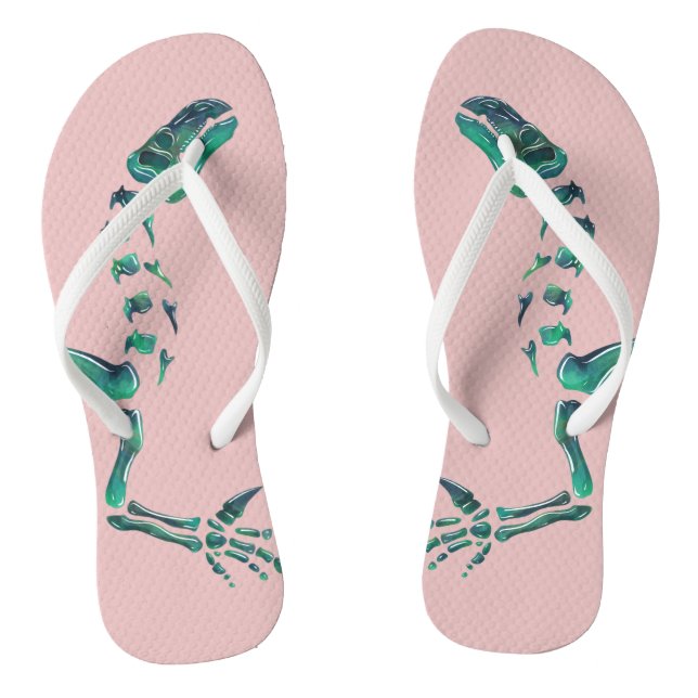 Opal Iguanodon Dinosaur Flip Flops (Fußbett)