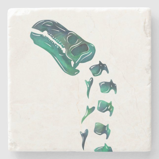 Opal Iguanodon Dinosaur Steinuntersetzer (Vorderseite)