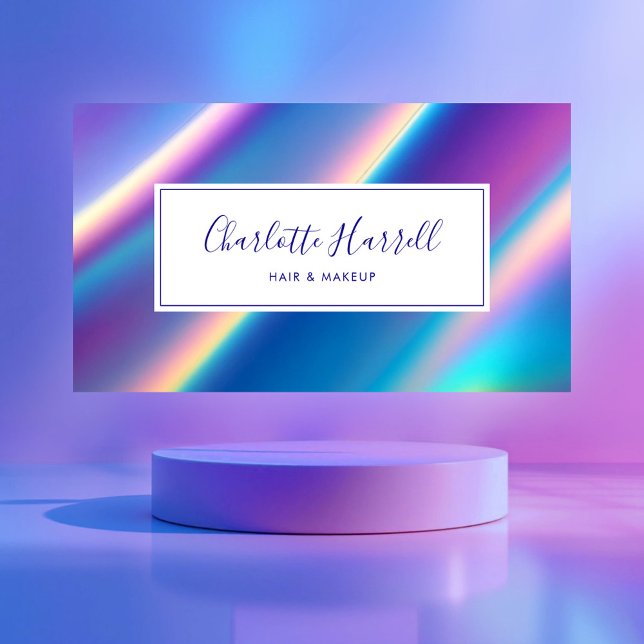 Opal Iridescent QR Code Beauty Pros Visitenkarte (Von Creator hochgeladen)