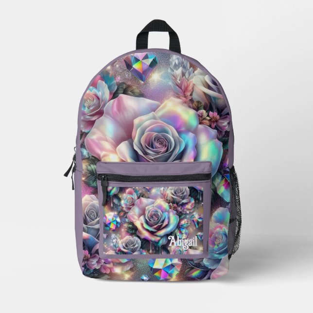 Opal Irisierende Rose Schulrucksack Bedruckter Rucksack (Vorderseite)