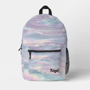 Opal Irisierender Holografischer Schulrucksack Bedruckter Rucksack