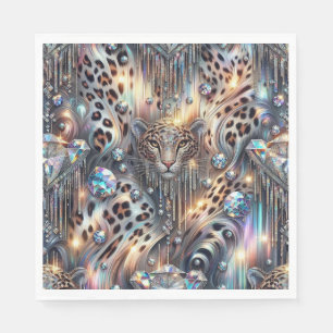 Opal-Leoparden-Druck Luxus-Servietten Serviette
